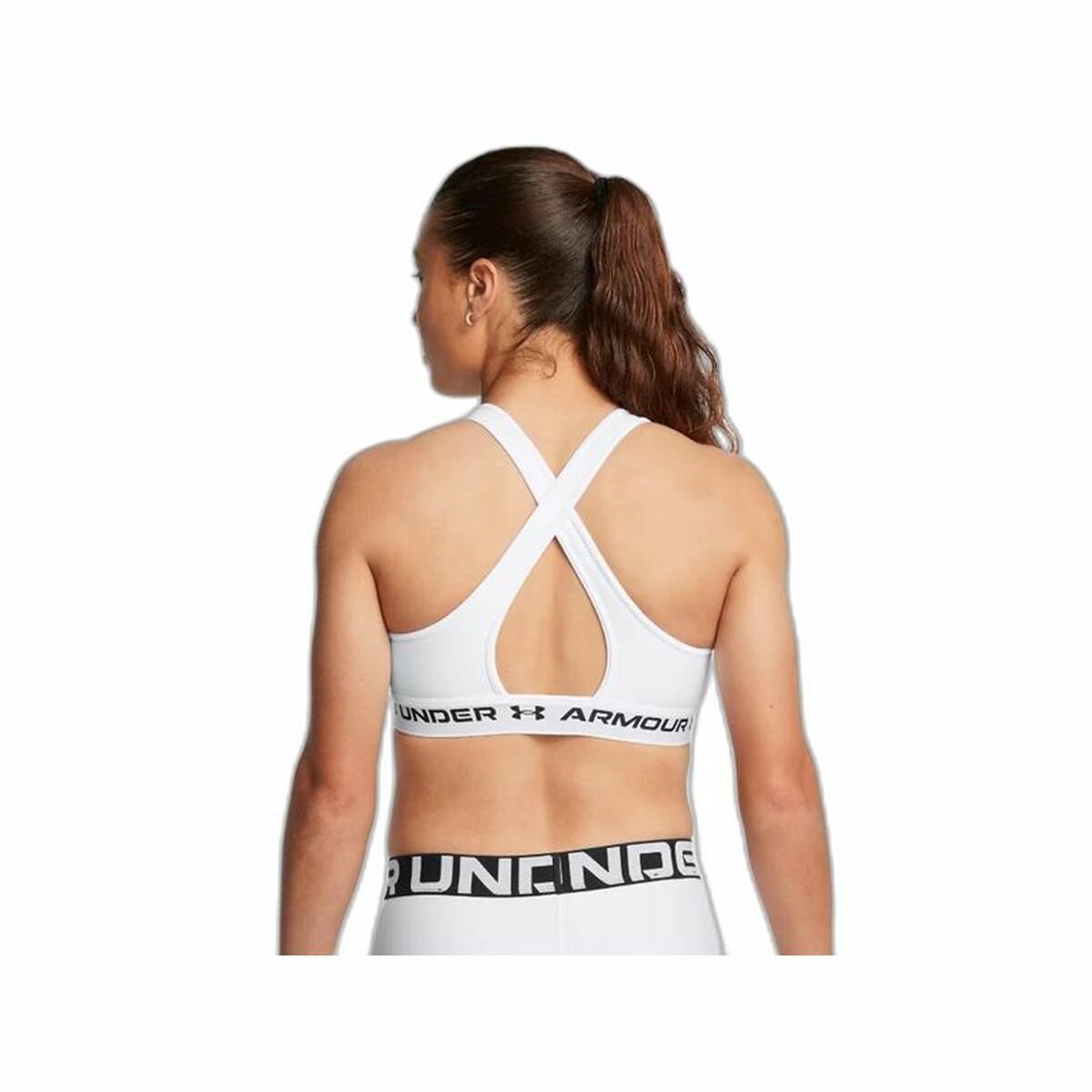 Sports Bra Under Armour CroSSback Mid White-3