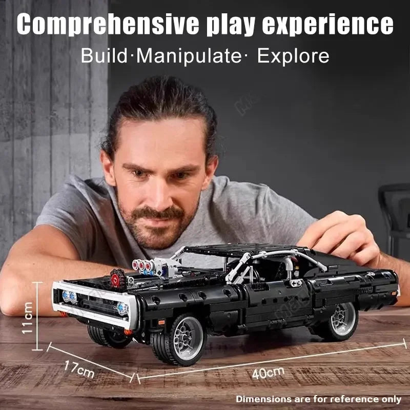 1077PCS Racing Car Building Blocks Set – Mechanical Series Educational Toy (Black Car)-2