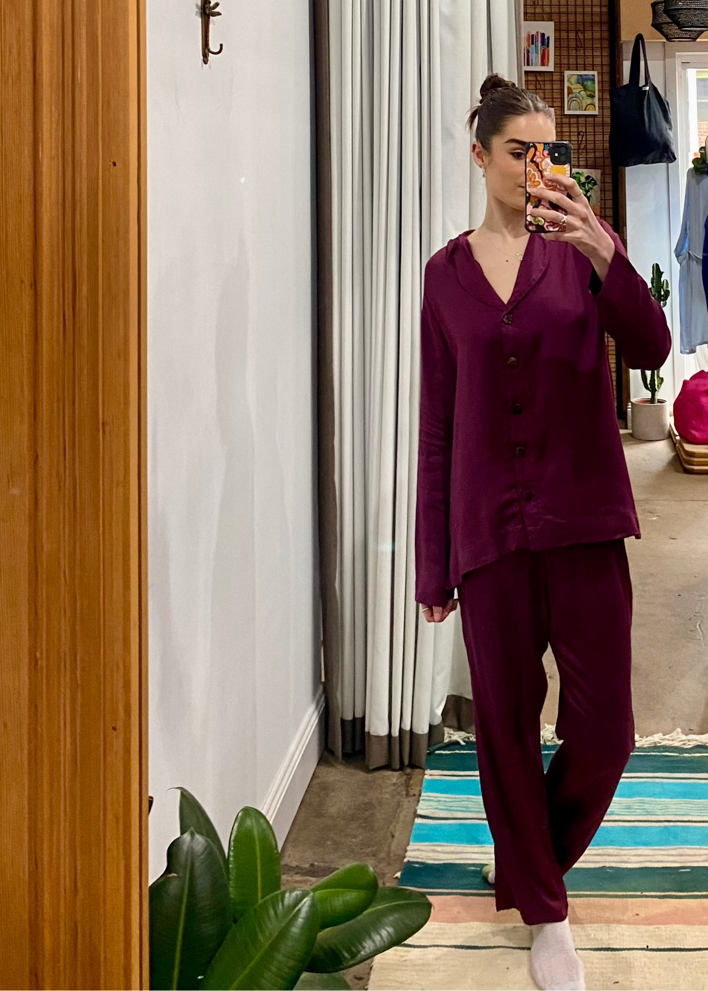 Bamboo Pyjamas: Classic Set in Burgundy