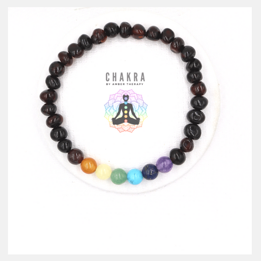 Chakra & Cherry Amber Adult Bracelet-0