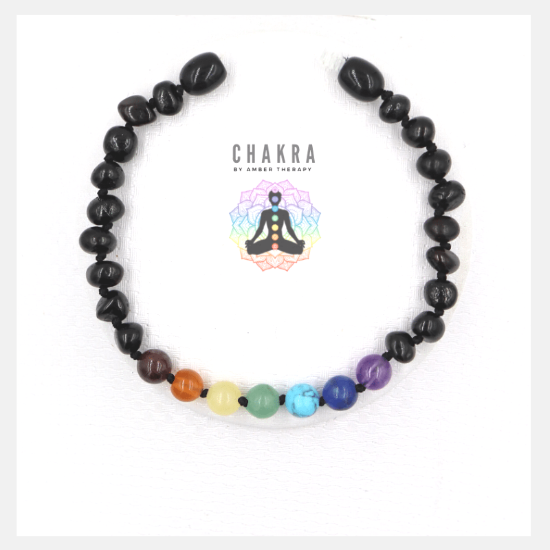 Chakra & Cherry Amber Adult Bracelet-1
