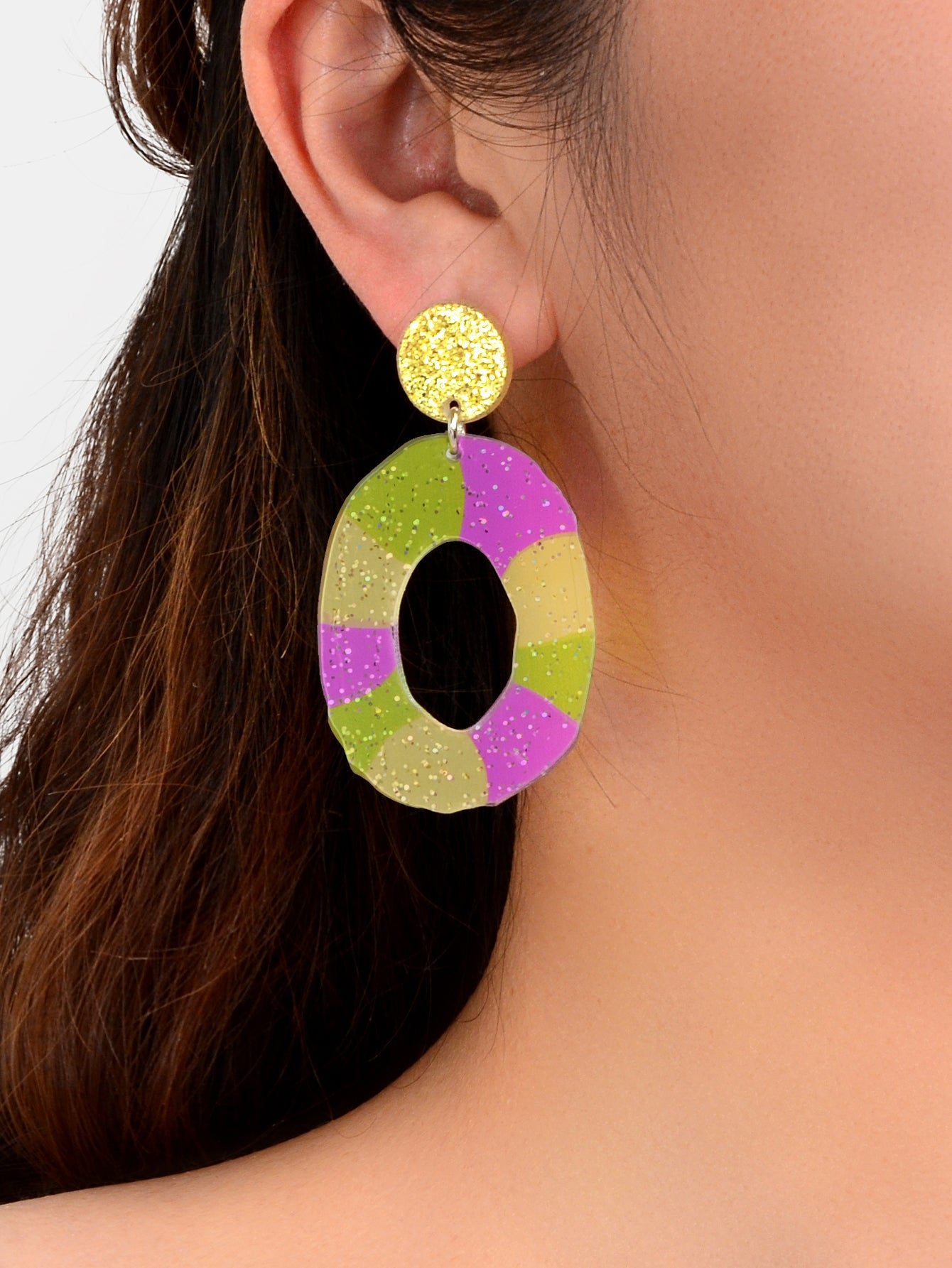 Sweet Y2k Accessories Lightweight Acrylic Candy Colour Circle Dangling Earrings-1