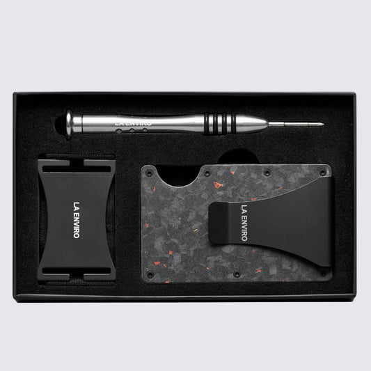 LORNE Forged Carbon Wallet I Matte Red