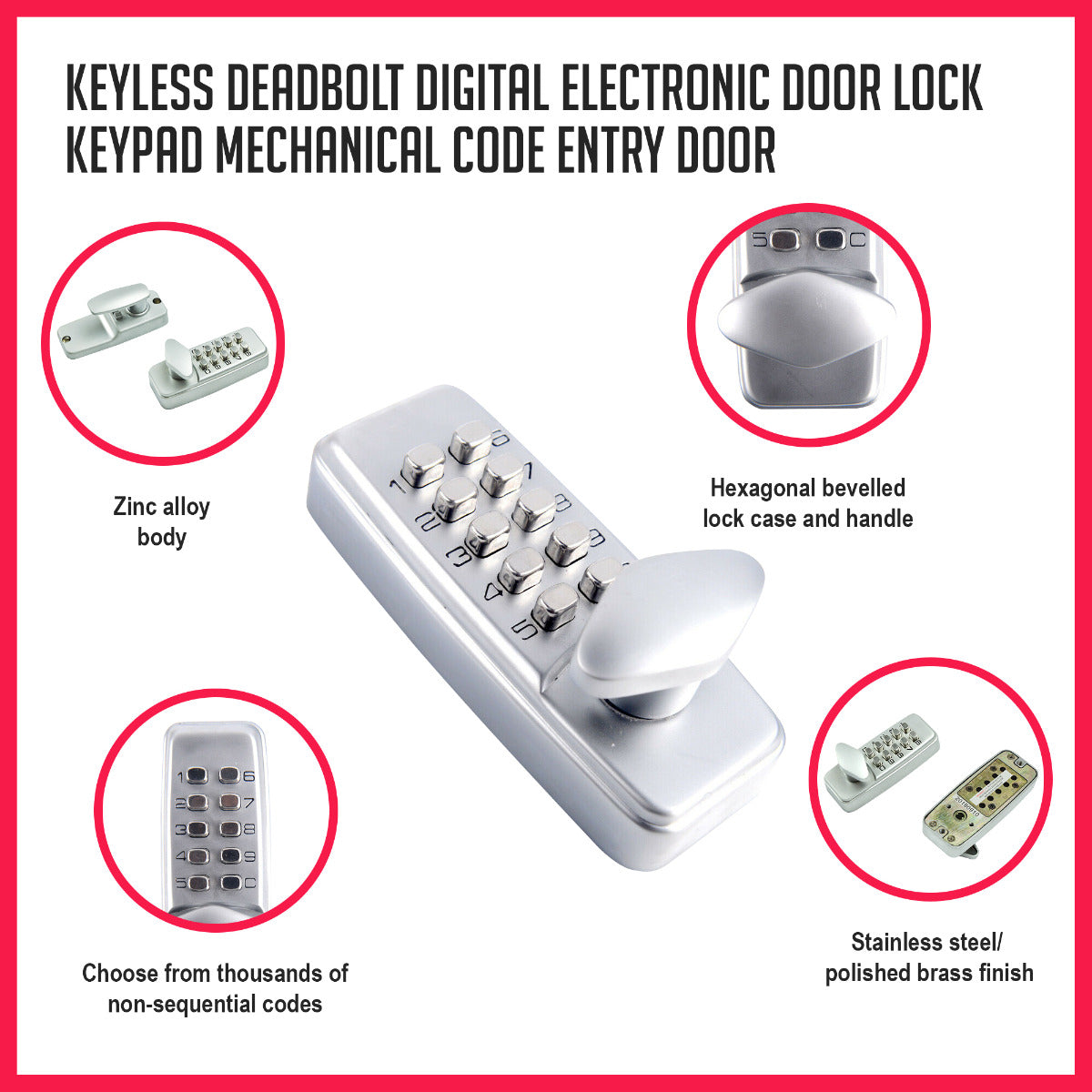 NNEDSZ deadbolt digital electronic door lock keypad mechanical Code Entry Door-3