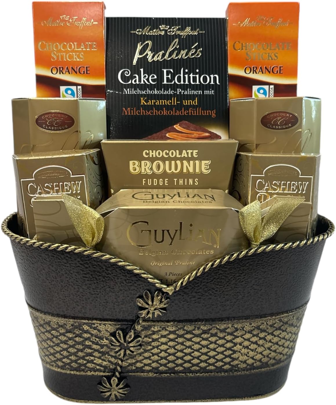 Divine Elegance Gift Basket - Savor a variety of rich, decadent flavors, from classic milk chocolates, brownies and more.