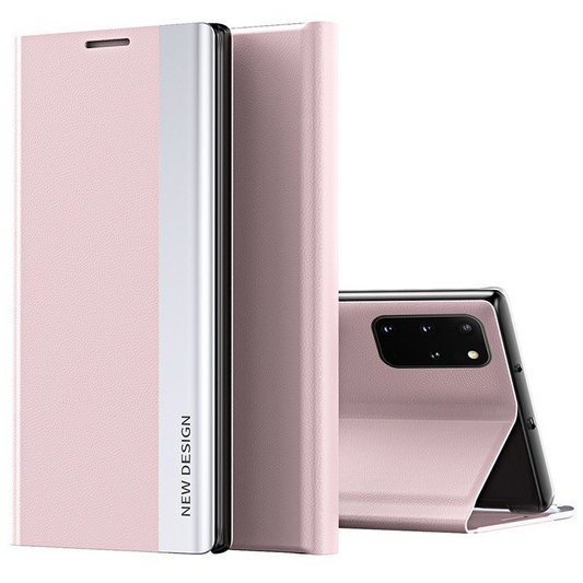 Xiaomi Redmi Note 14 Pro 4G (Global), Oldalra nyíló tok, stand, Wooze Silver Line, rózsaszín (TS11016)