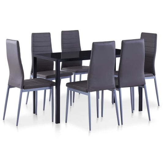 NNEVL Seven Piece Dining Set Grey-0