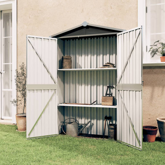 NNEVL Garden Shed Anthracite 107.5x46x183 cm Galvanised Steel-0