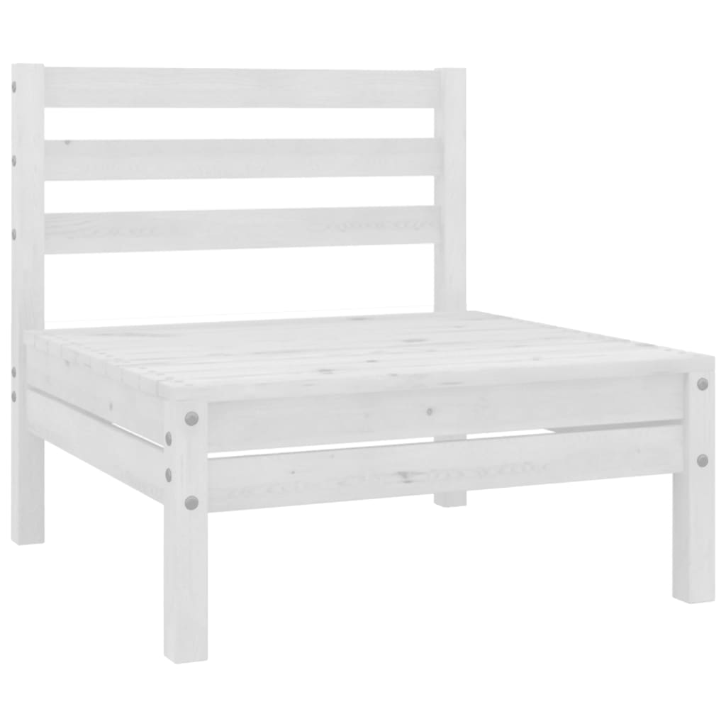 NNEVL 6 Piece Garden Lounge Set Solid Pinewood White