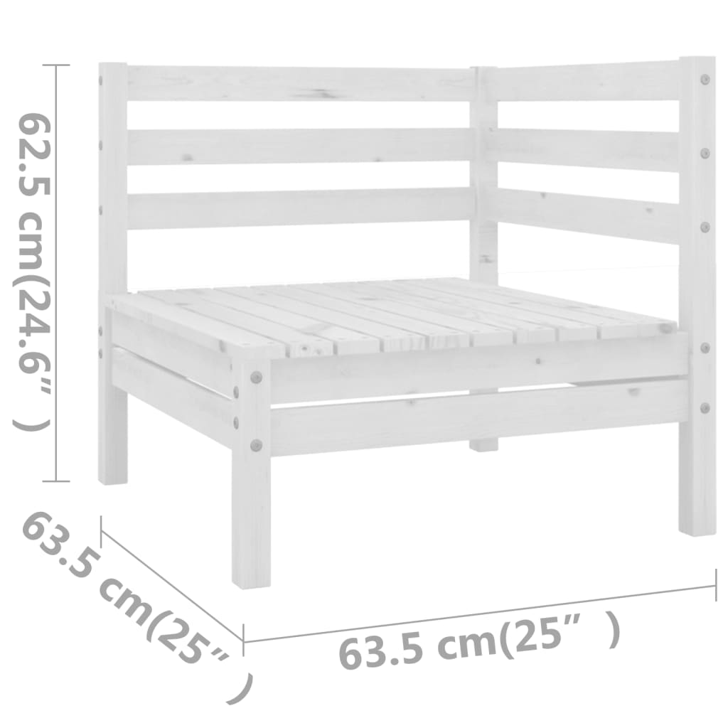 NNEVL 6 Piece Garden Lounge Set Solid Pinewood White
