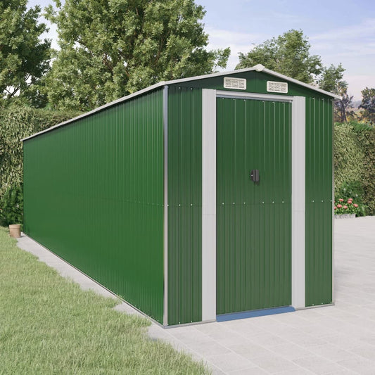 NNEVL Garden Shed Green 192x772x223 cm Galvanised Steel-0