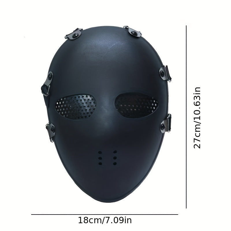 Full Face Tactical Skull Mask - (Black, Iron)-2