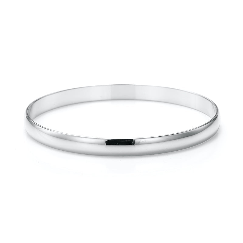 925 Sterling Silver Plated 7mm Plain Bangle - USA Made-2