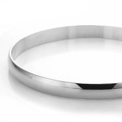 925 Sterling Silver Plated 7mm Plain Bangle - USA Made-3