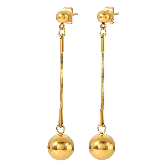 Chain and ball earrings – Tarnish Proof Jewellery-0