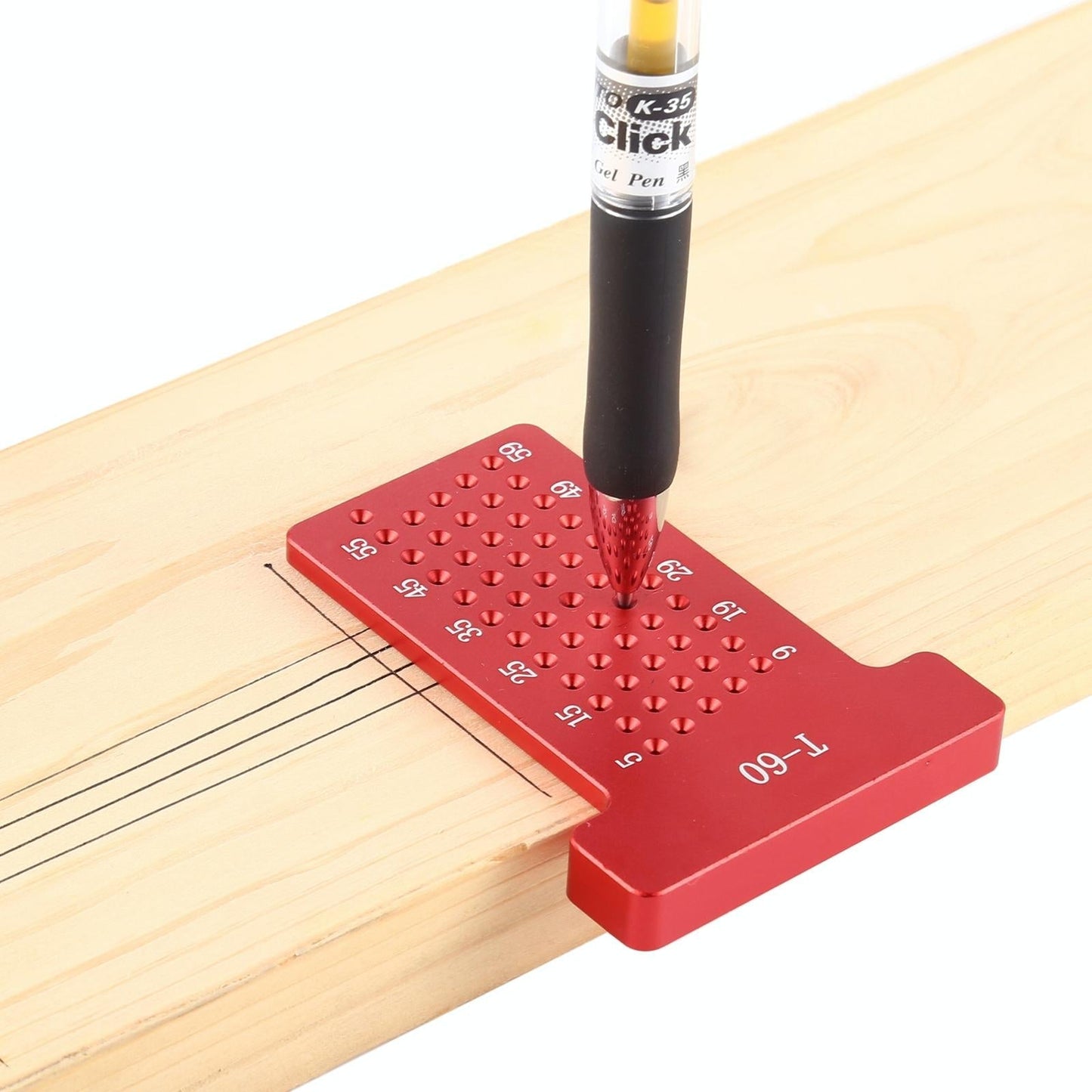 NNEIDS Woodworking T60 T-Shaped Aluminum Ruler For Marking And Fixing-3