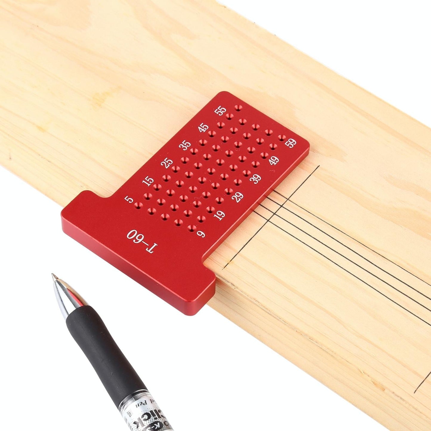 NNEIDS Woodworking T60 T-Shaped Aluminum Ruler For Marking And Fixing-4
