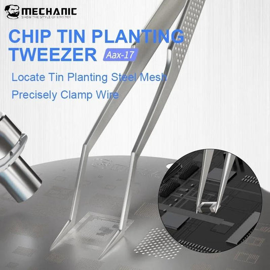 NNEIDS 17 Non-Magnetic Stainless Steel Tweezer For Mechanics-0