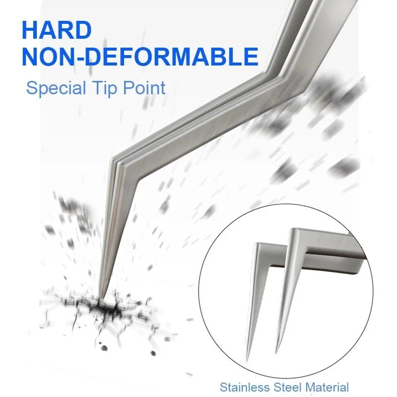NNEIDS 17 Non-Magnetic Stainless Steel Tweezer For Mechanics-4