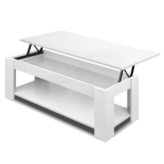 NNEDSZ Lift Up Top Mechanical Coffee Table - White-0