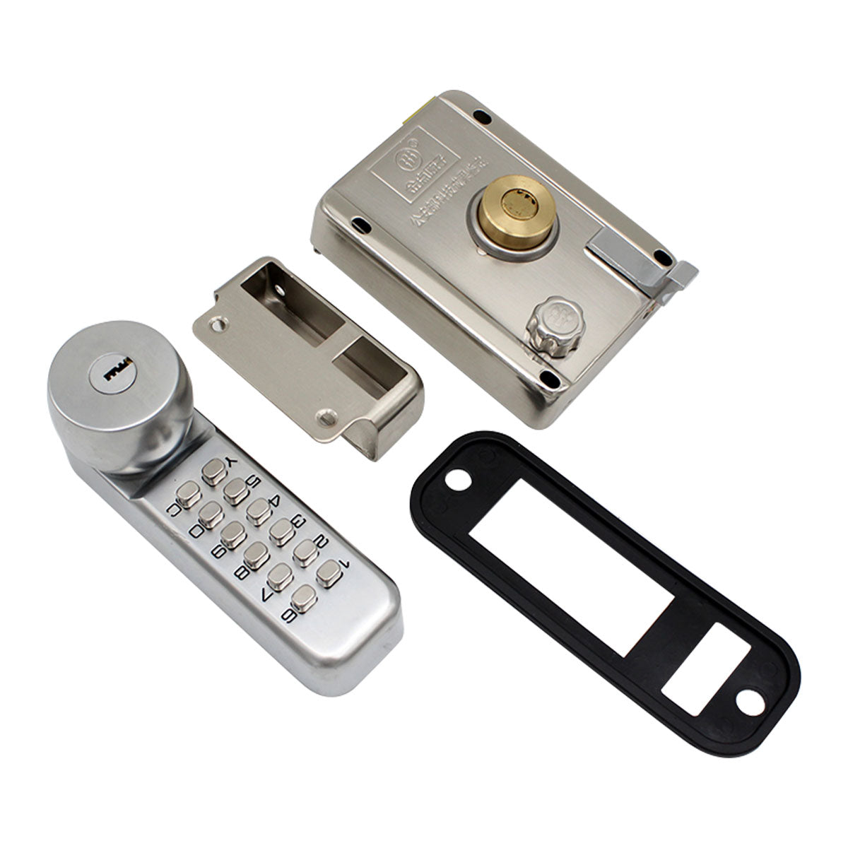 NNEDPE Push Button Digital Mechanical Combination Security Door Lock Chrome-1