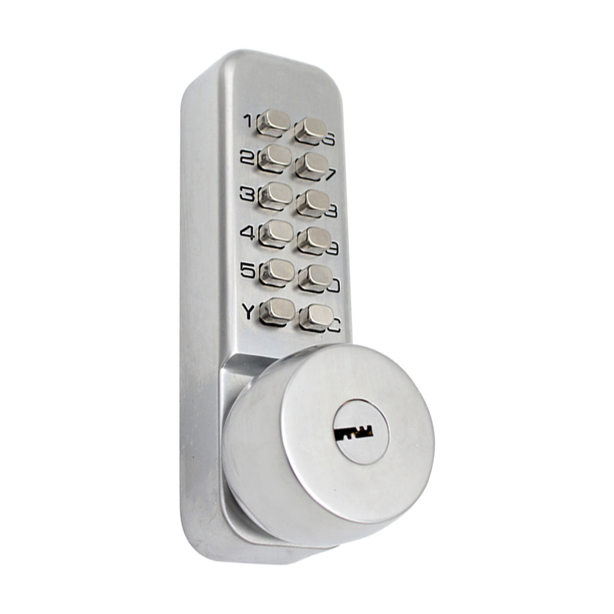 NNEDPE Push Button Digital Mechanical Combination Security Door Lock Chrome-2