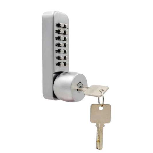 NNEDPE Push Button Digital Mechanical Combination Security Door Lock Chrome-0