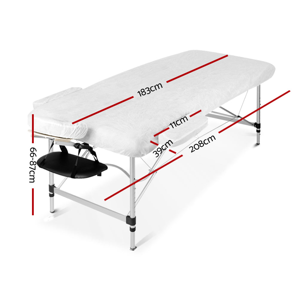 NNEDSZ 3 Fold Portable Aluminium Massage Table - Black-1