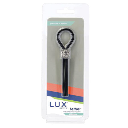 Lux Active Tether Adjustable Cock Tie Silicone Black  Lasso/Bolo-0