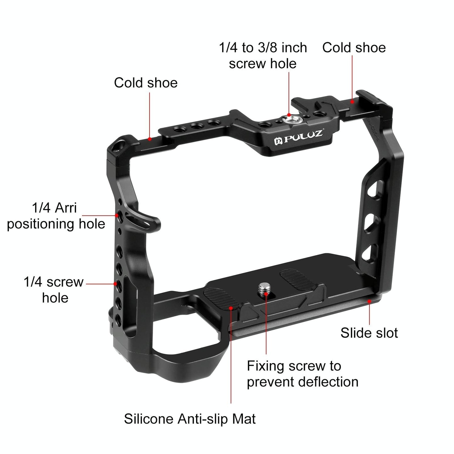 NNEIDS Sony A7 Camera Cage Stabilizer Rig - Metal Black-1