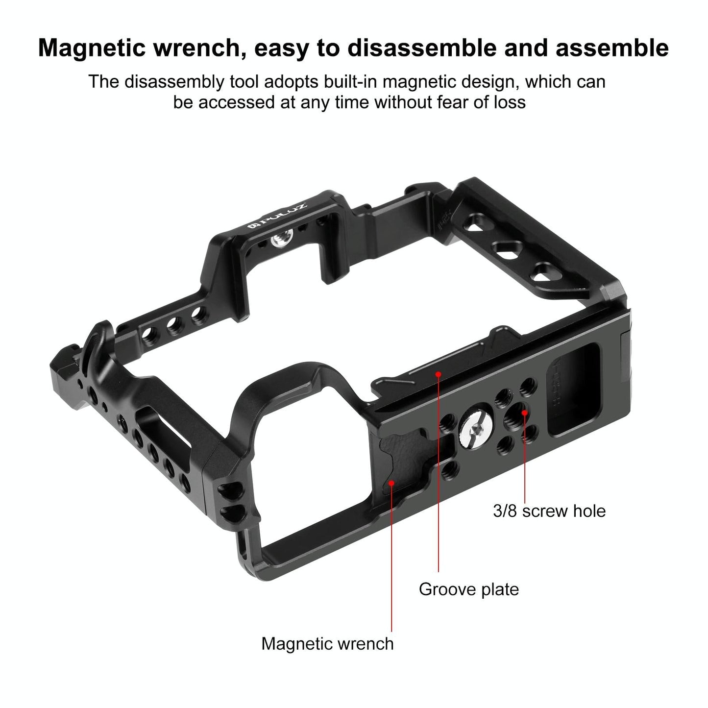 NNEIDS Sony A7 Camera Cage Stabilizer Rig - Metal Black-2