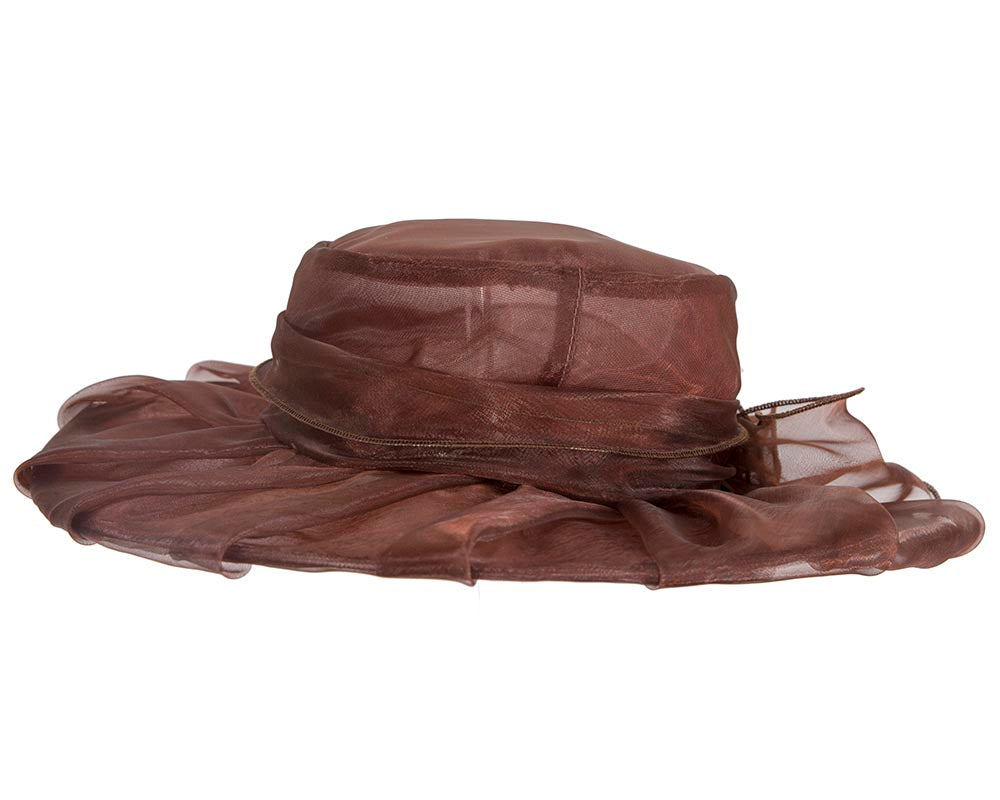 Chocolate Organza Racing Hat