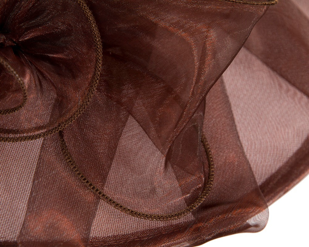 Chocolate Organza Racing Hat