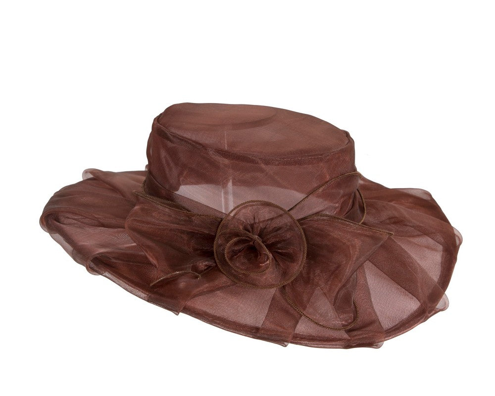 Chocolate Organza Racing Hat