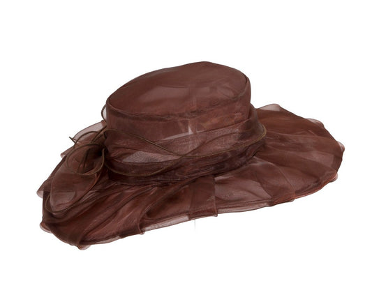 Chocolate Organza Racing Hat