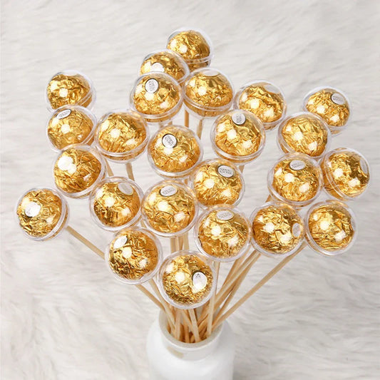 50Pcs Clear Acrylic Truffle Chocolate Cups with Sticks | Elegant Candy & Chocolate Holder