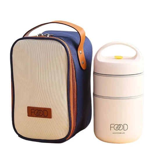 Stainless Steel Thermal Lunch Box with Insulated Bag-0