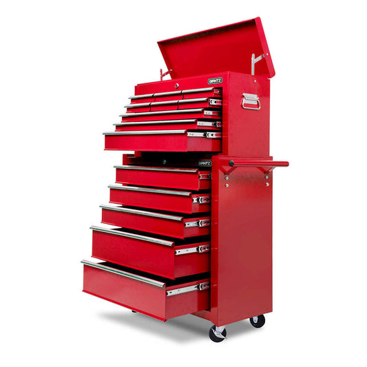 NNEDSZ 14 Drawers Toolbox Chest Cabinet Mechanic Trolley Garage Tool Storage Box-0