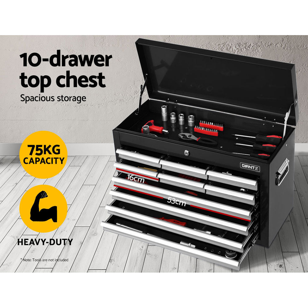 NNEDSZ 17 Drawers Tool Box Trolley Chest Cabinet Cart Garage Mechanic Toolbox Black and Grey-2