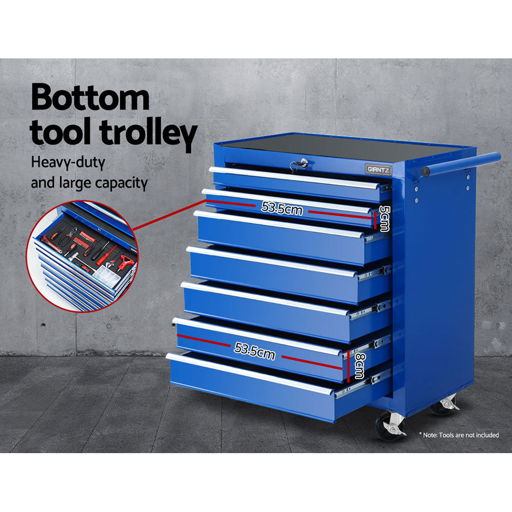 NNEDSZ 17 Drawers Tool Box Trolley Chest Cabinet Cart Garage Mechanic Toolbox Blue-4
