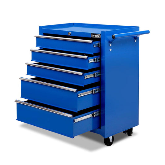 NNEDSZ 5 Drawer Mechanic Tool Box Storage Trolley - Blue-0
