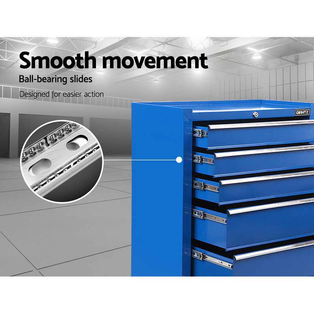 NNEDSZ 5 Drawer Mechanic Tool Box Storage Trolley - Blue-4