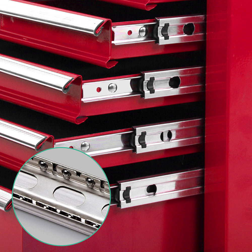 NNEDSZ 9 Drawer Mechanic Tool Box Storage - Red-2