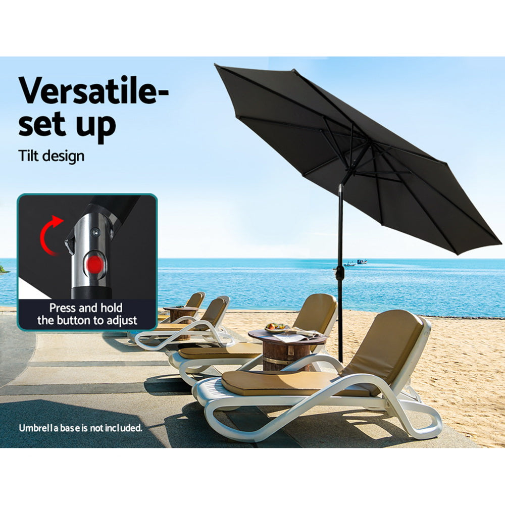 NNEDSZ Outdoor Umbrella 3m Umbrellas Garden Beach Tilt Sun Patio Deck Pole UV-3