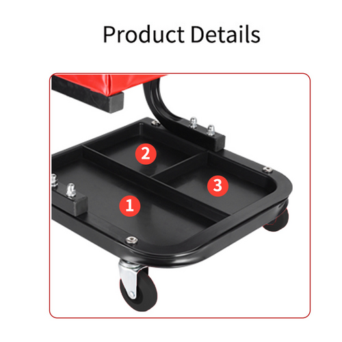 NNEDSZ Padded Rolling Creeper Garage Mechanics Roller Seat Stool Chair with Tool Tray-3