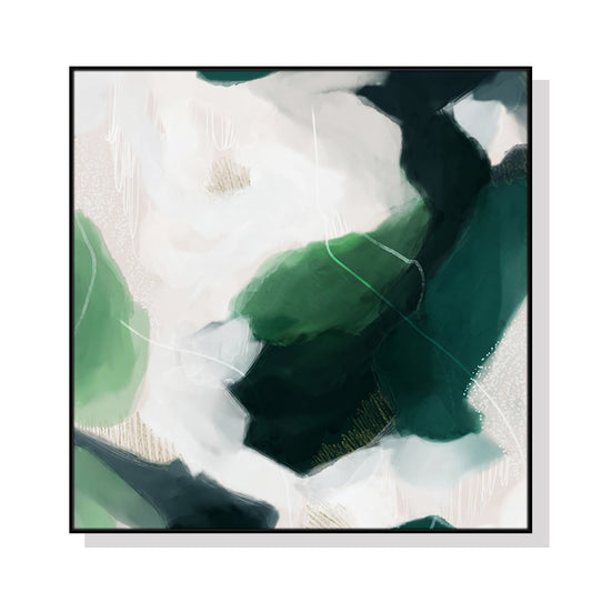 NNEDSZ Wall Art 70cmx70cm French Abstract Green Black Frame Canvas