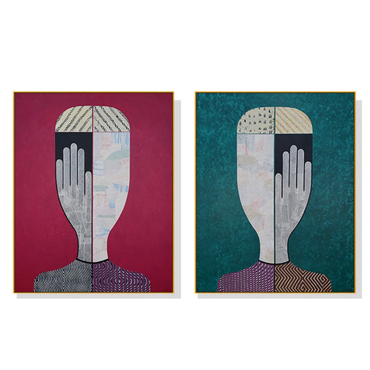 NNEDSZ Wall Art 40cmx60cm Abstract Man And Woman 2 Sets Gold Frame Canvas-0
