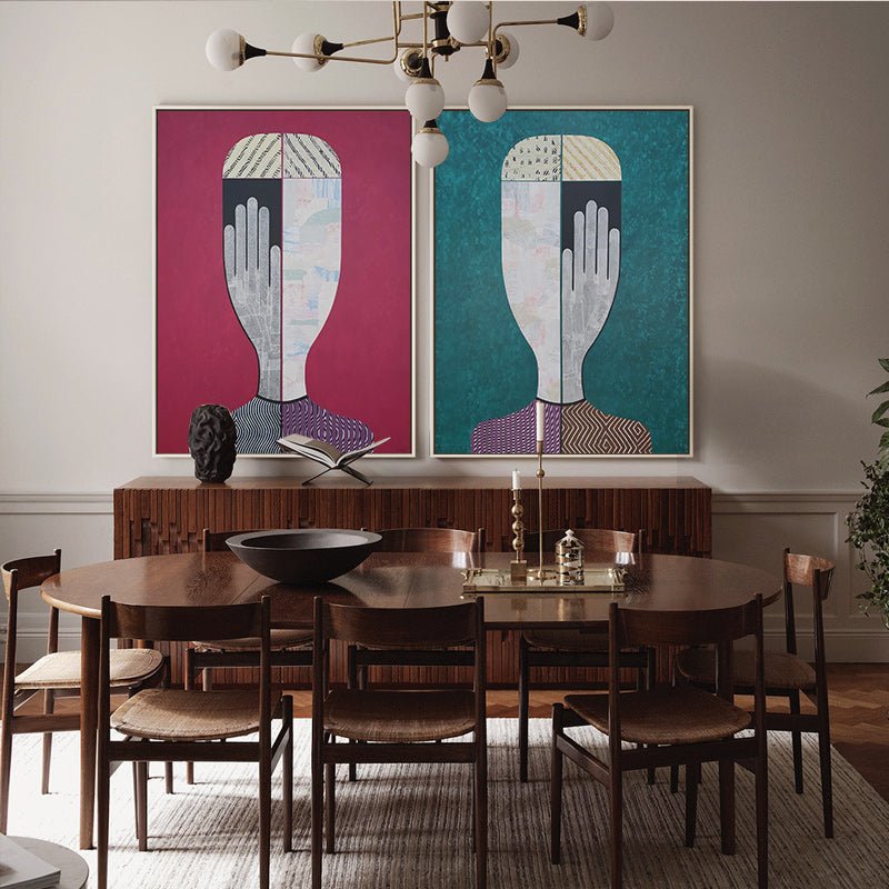NNEDSZ Wall Art 40cmx60cm Abstract Man And Woman 2 Sets Gold Frame Canvas-1