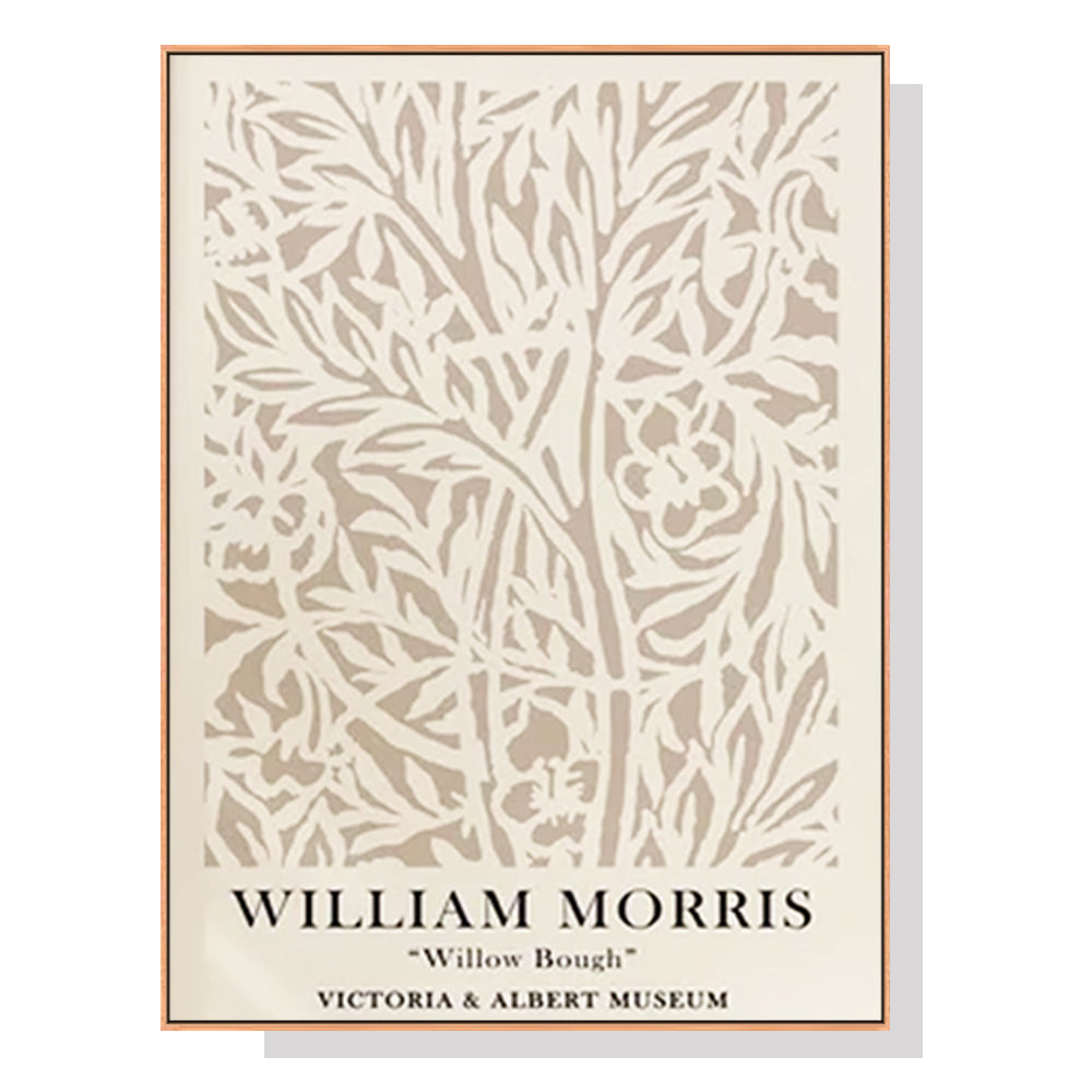 NNEDSZ Wall Art 40cmx60cm William Morris Neutral Wood Frame Canvas