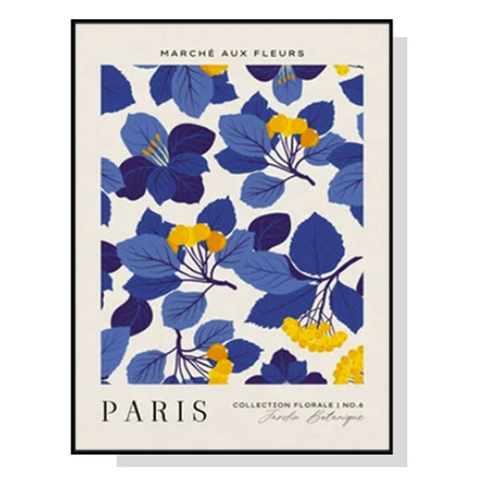 NNEDSZ Wall Art 40cmx60cm Paris Flower Market Black Frame Canvas